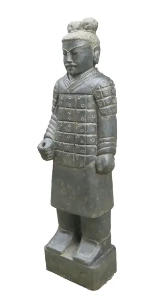 Product image 3 of the product “Warrior standing with left hand up, ca 175cm, antique finish Left Hand Up | Antique Finish”